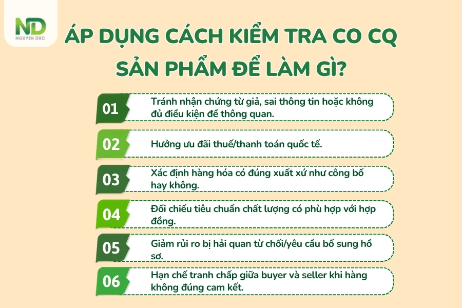Áp dụng cách kiểm tra CO CQ sản phẩm để làm gì?