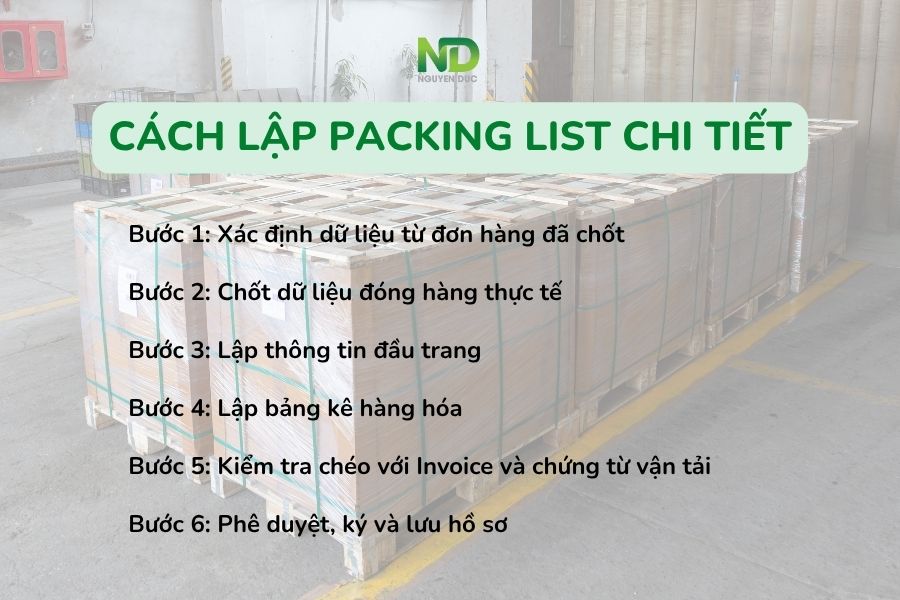 Các bước lập Packing List chi tiết