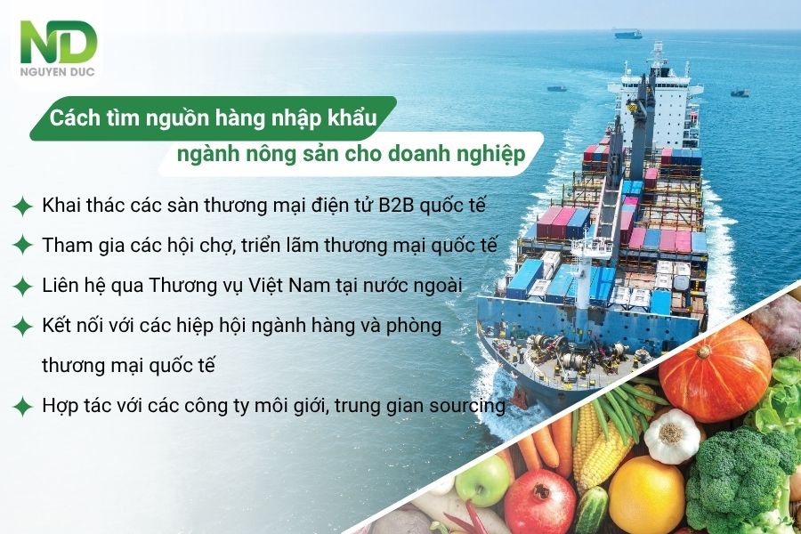 Những cách tìm nguồn hàng nhập khẩu nông sản cho doanh nghiệp